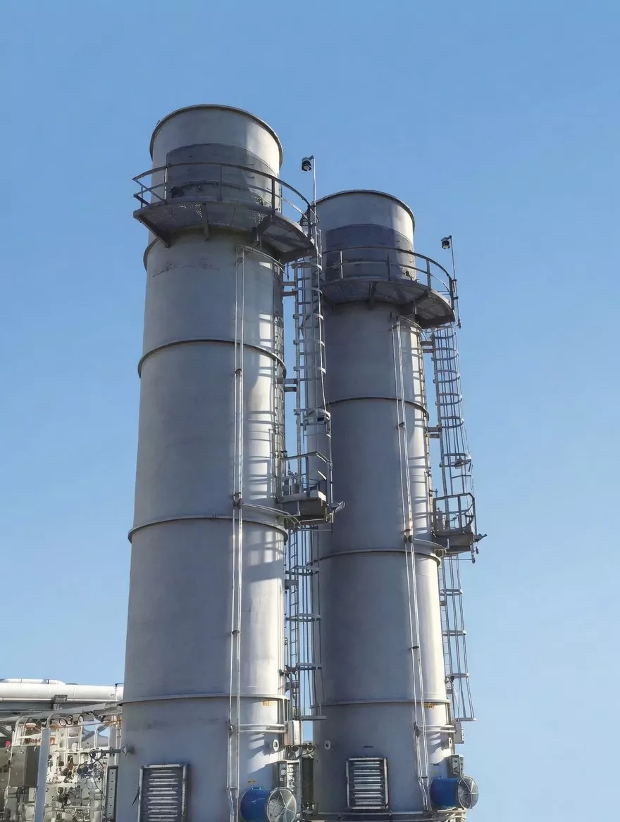 Vapour combustion unit twin-stack VCU at marine terminal for VOC thermal oxidation